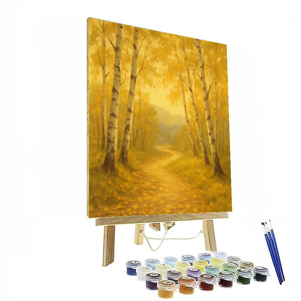Sunlit Birch Way paint by numbers