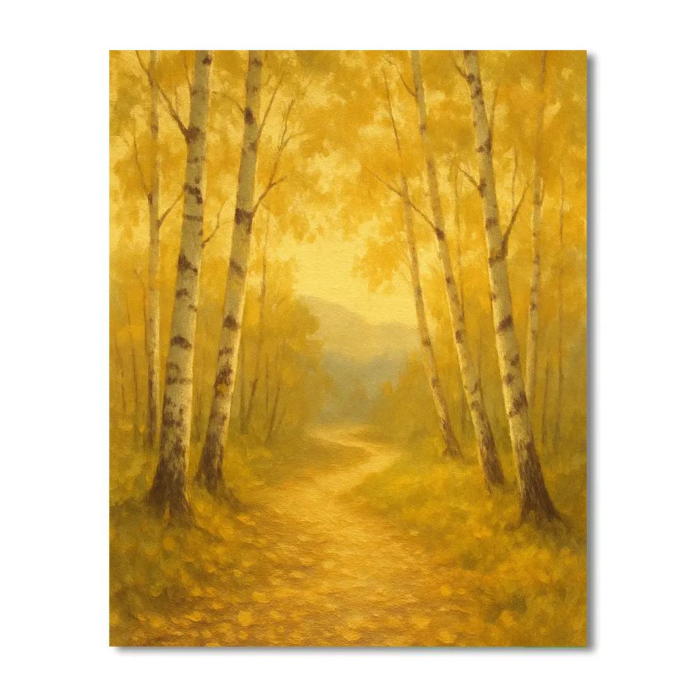 Sunlit Birch Way paint by numbers