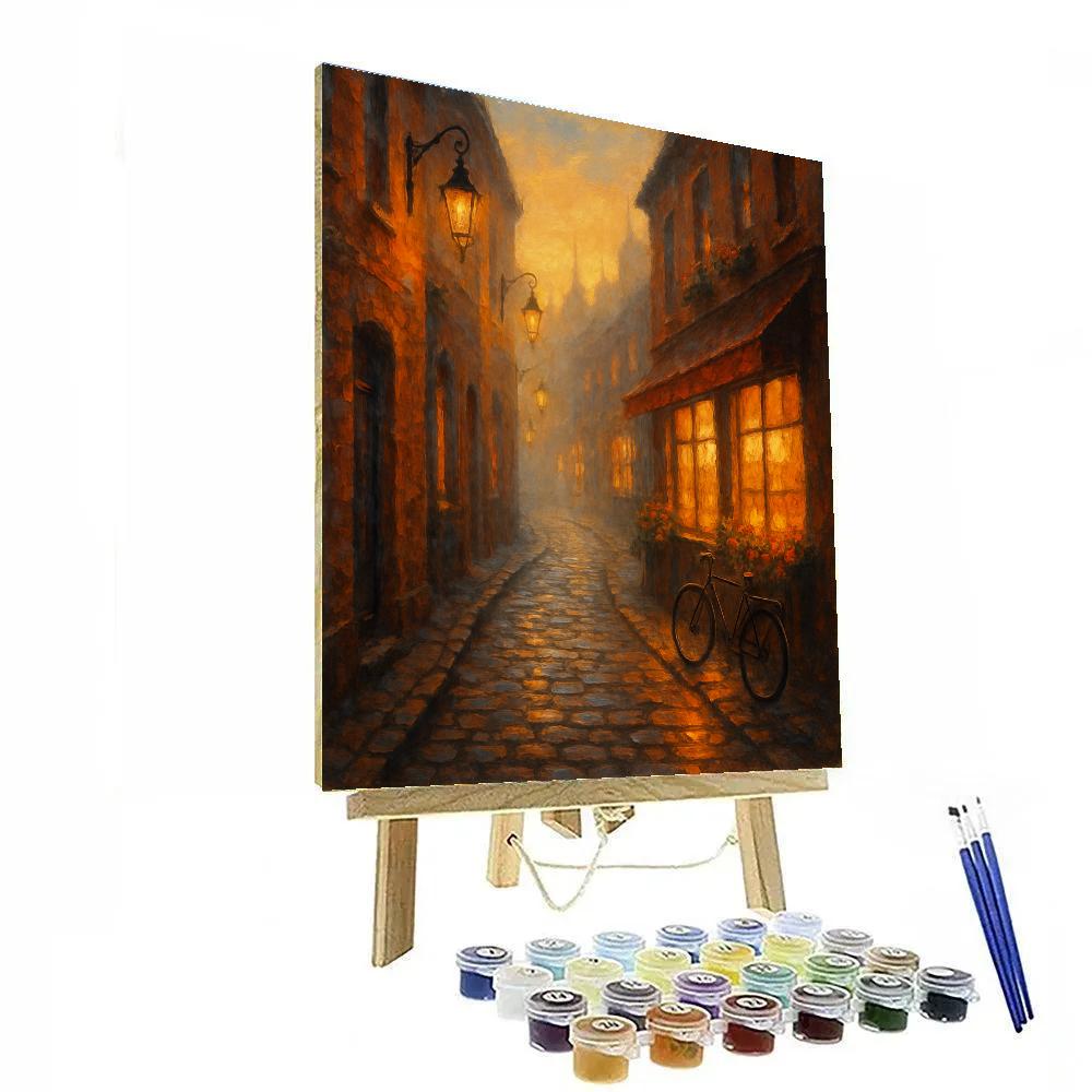 Lantern Alley Evening Painting by numbers kit