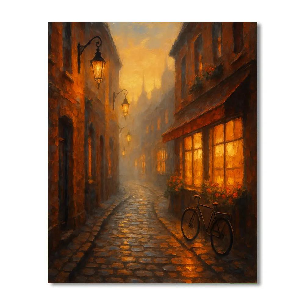 Lantern Alley Evening Painting by numbers kit
