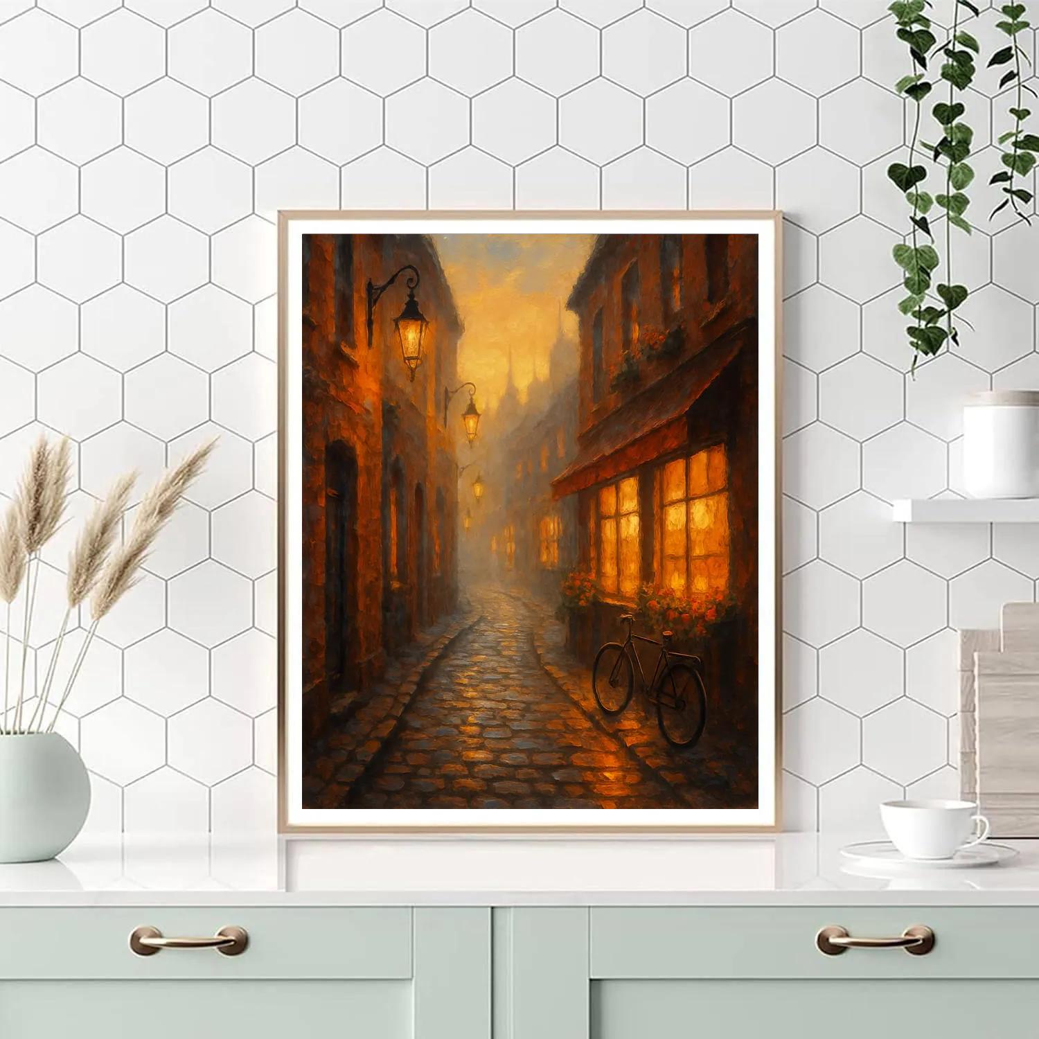 Lantern Alley Evening Painting by numbers kit