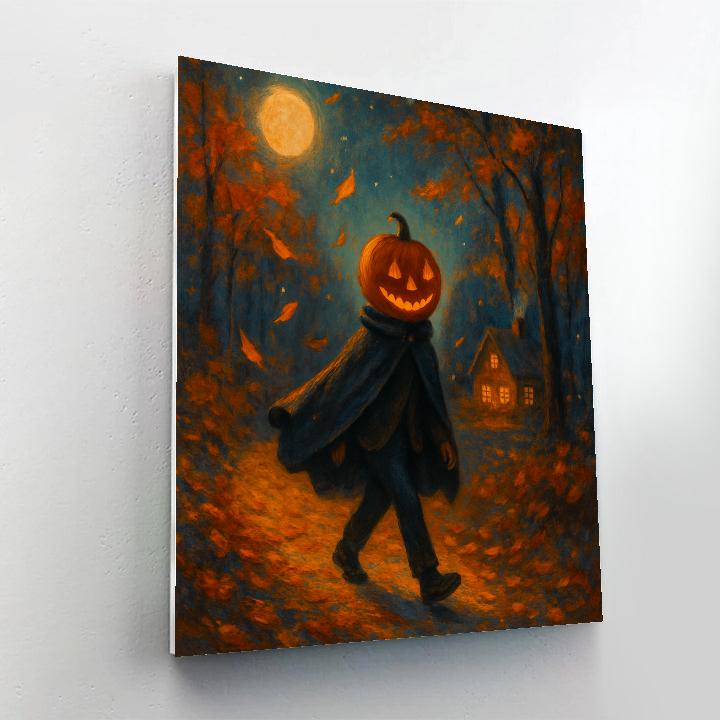 Pumpkin Moonlit Stroll Numbered painting kits