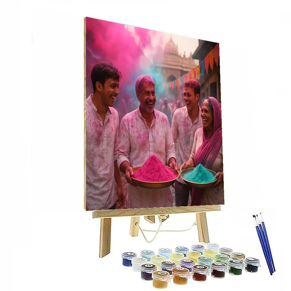 Holi Color Storm Festival In Mathura Paint by numbers art