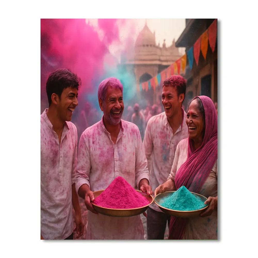 Holi Color Storm Festival In Mathura Paint by numbers art