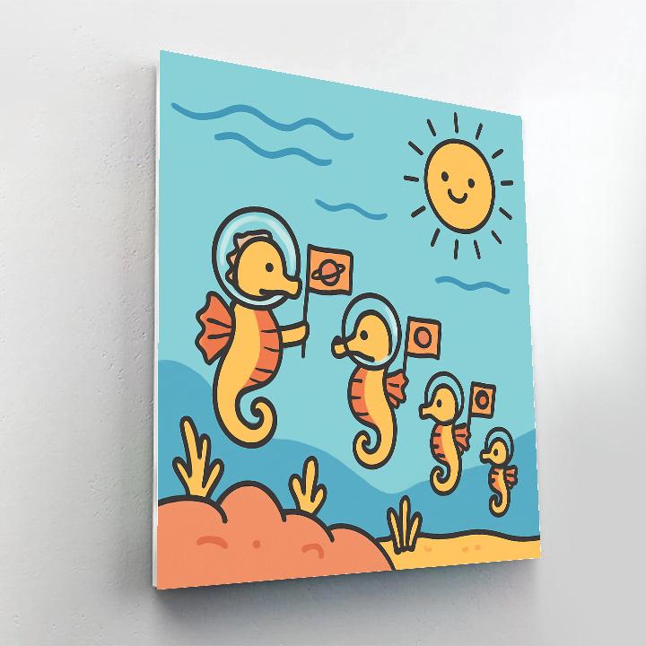 Stargazer Seahorse Parade Paint by numbers kits