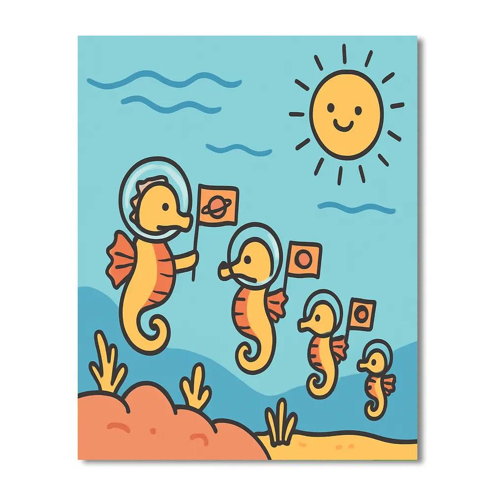 Stargazer Seahorse Parade Paint by numbers kits