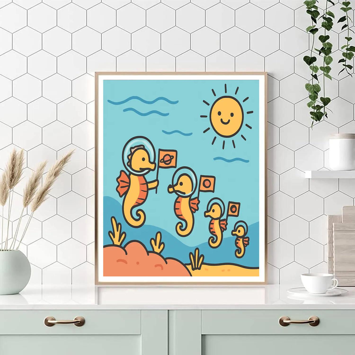 Stargazer Seahorse Parade Paint by numbers kits