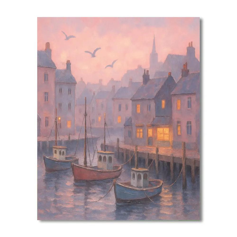 Harbor Mornings In Pastel painting number kit