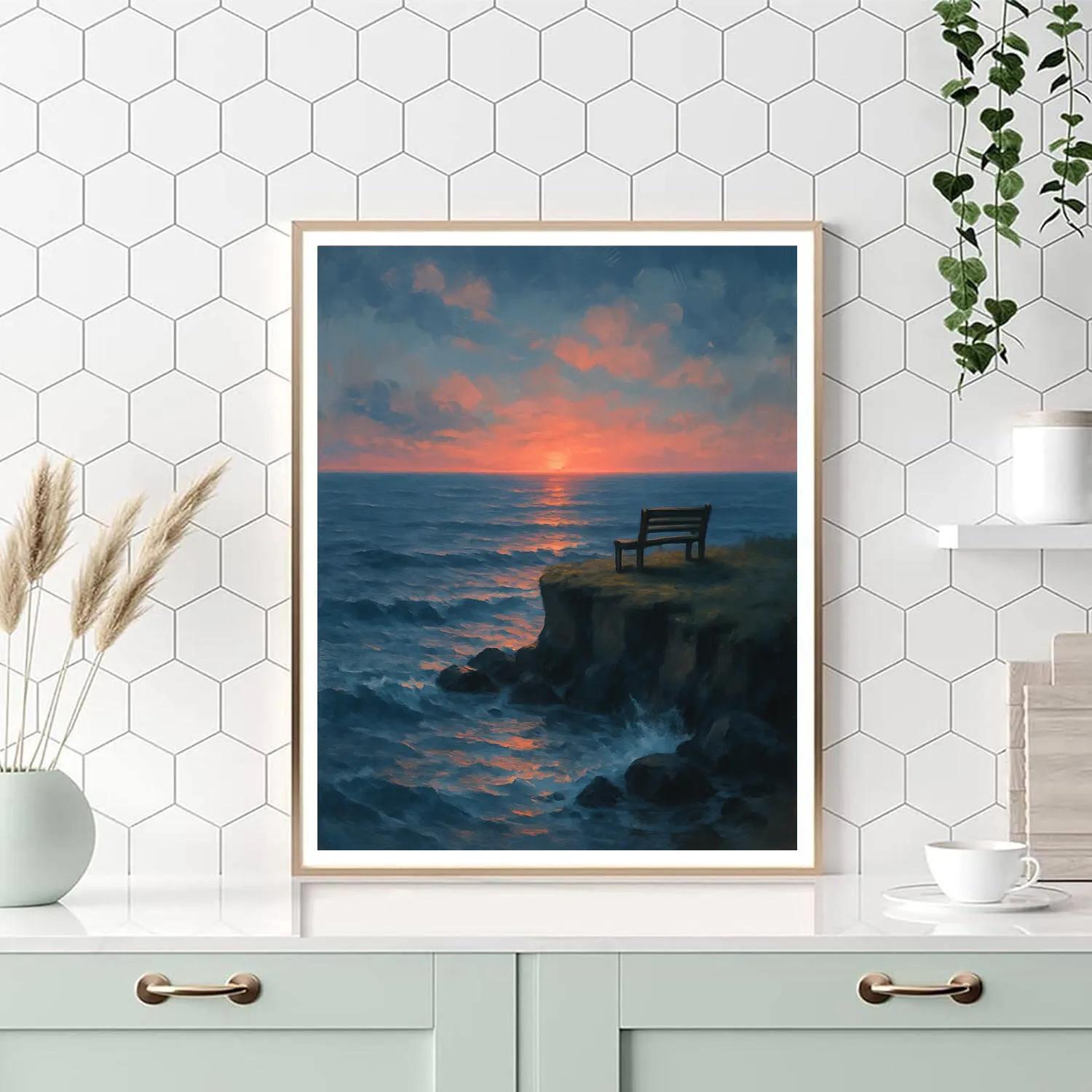 Coastal Window At Dusk DIY paint by numbers