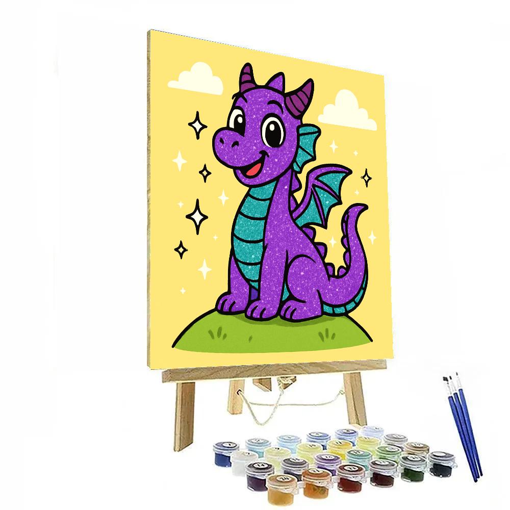 Fantasy Dragon With Glittering Scales Number painting