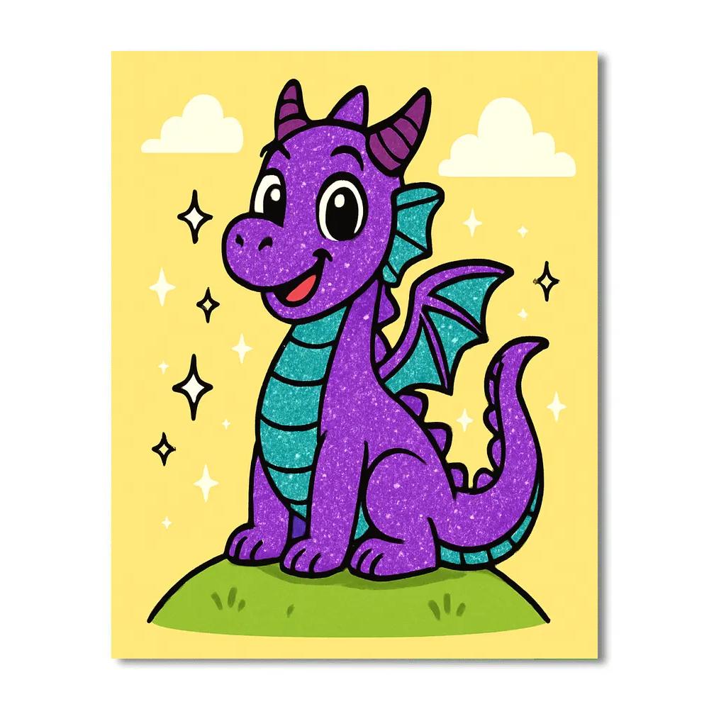 Fantasy Dragon With Glittering Scales Number painting
