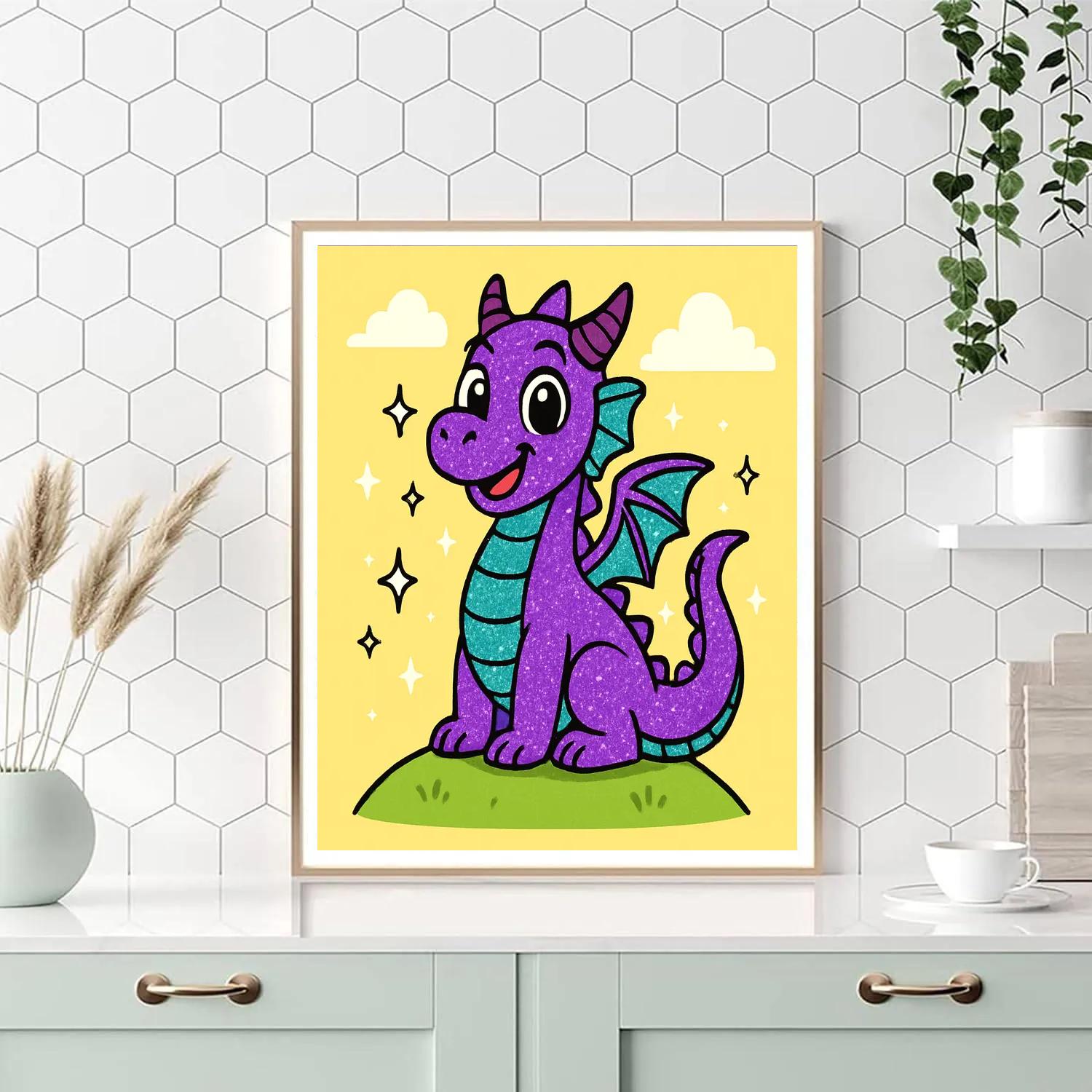 Fantasy Dragon With Glittering Scales Number painting