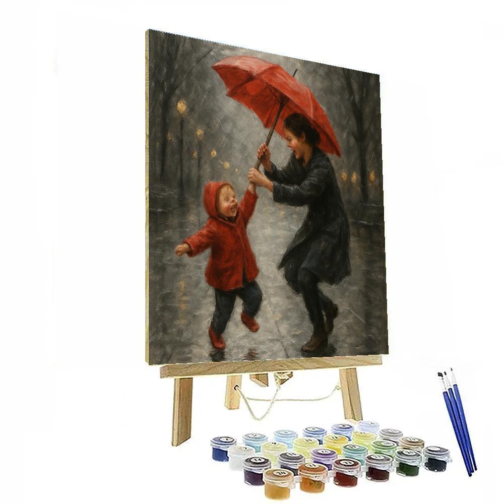 Mother And Toddler Umbrella Dance paint by numbers