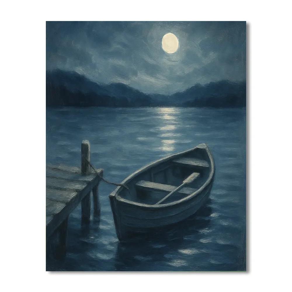 Rowboat At Dusk Serenity Numbered painting kits