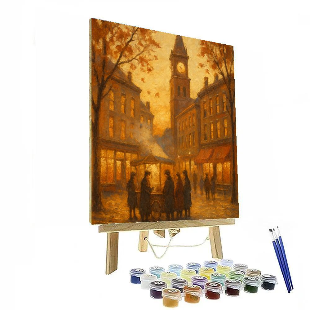 Clock Tower Tea Break Numbered painting kits