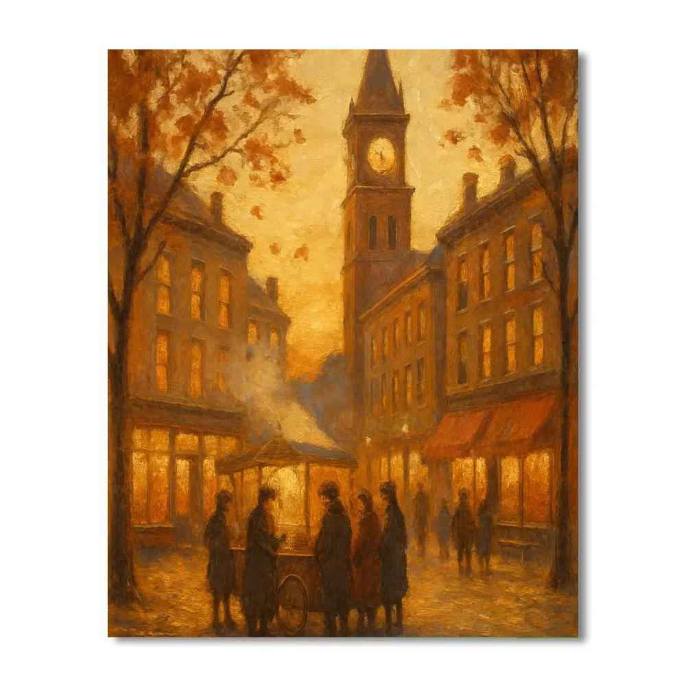Clock Tower Tea Break Numbered painting kits