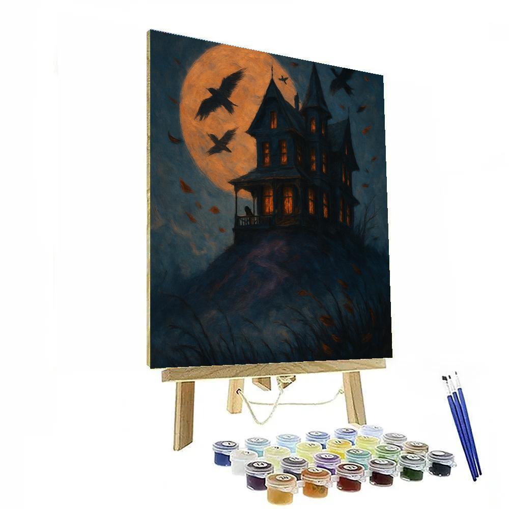 Haunted House On Violet Hill Painting by numbers kit