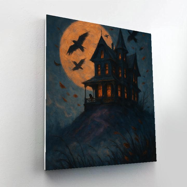 Haunted House On Violet Hill Painting by numbers kit