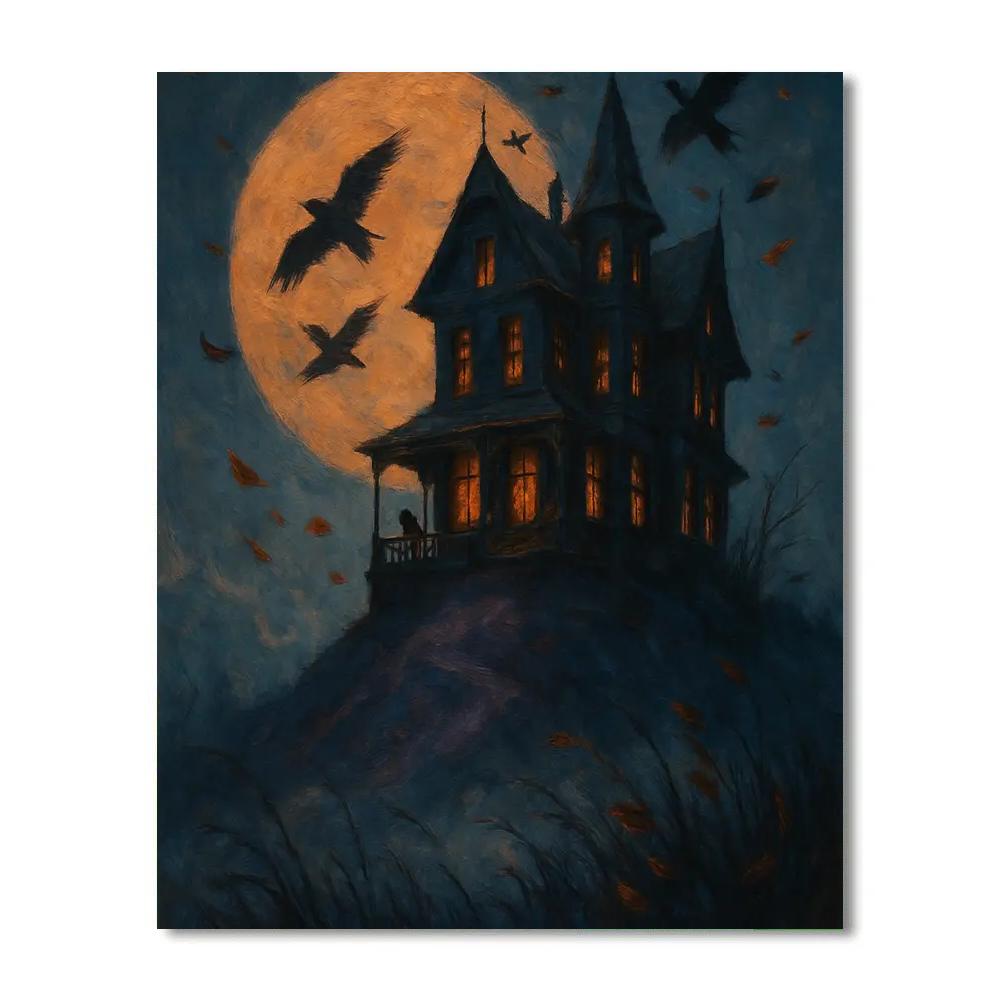 Haunted House On Violet Hill Painting by numbers kit