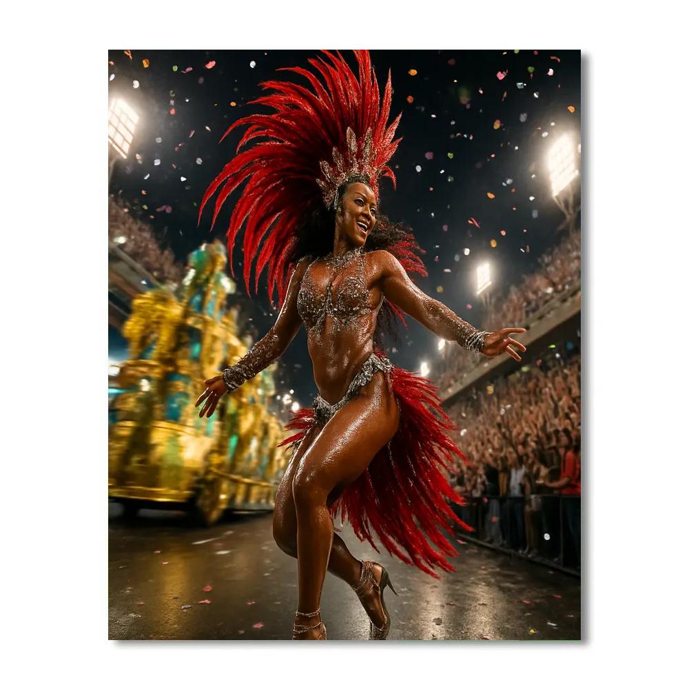 Rio Carnival Samba Parade Night Numbered painting kits