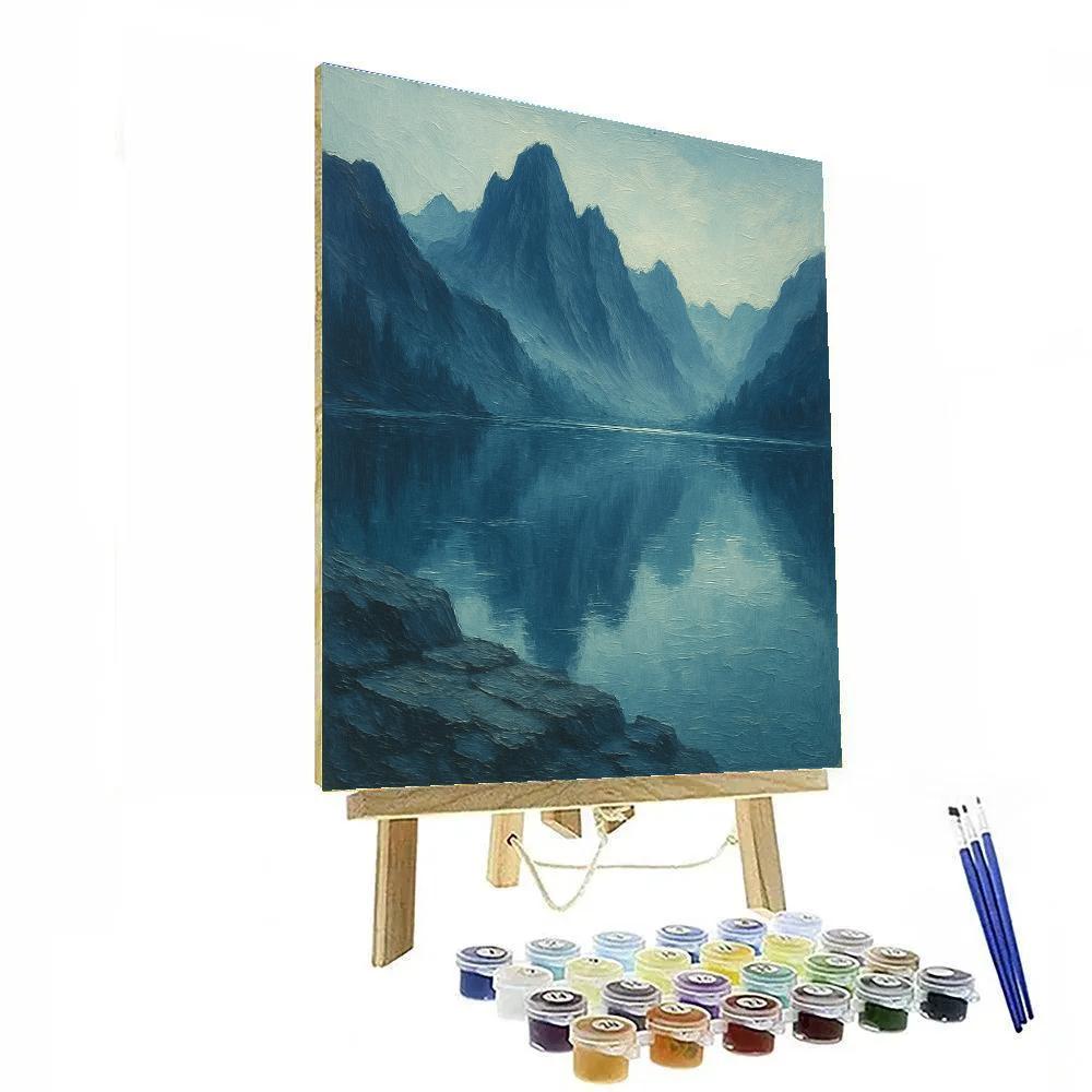 Misty Mountain Mirror Lake Paint by numbers art