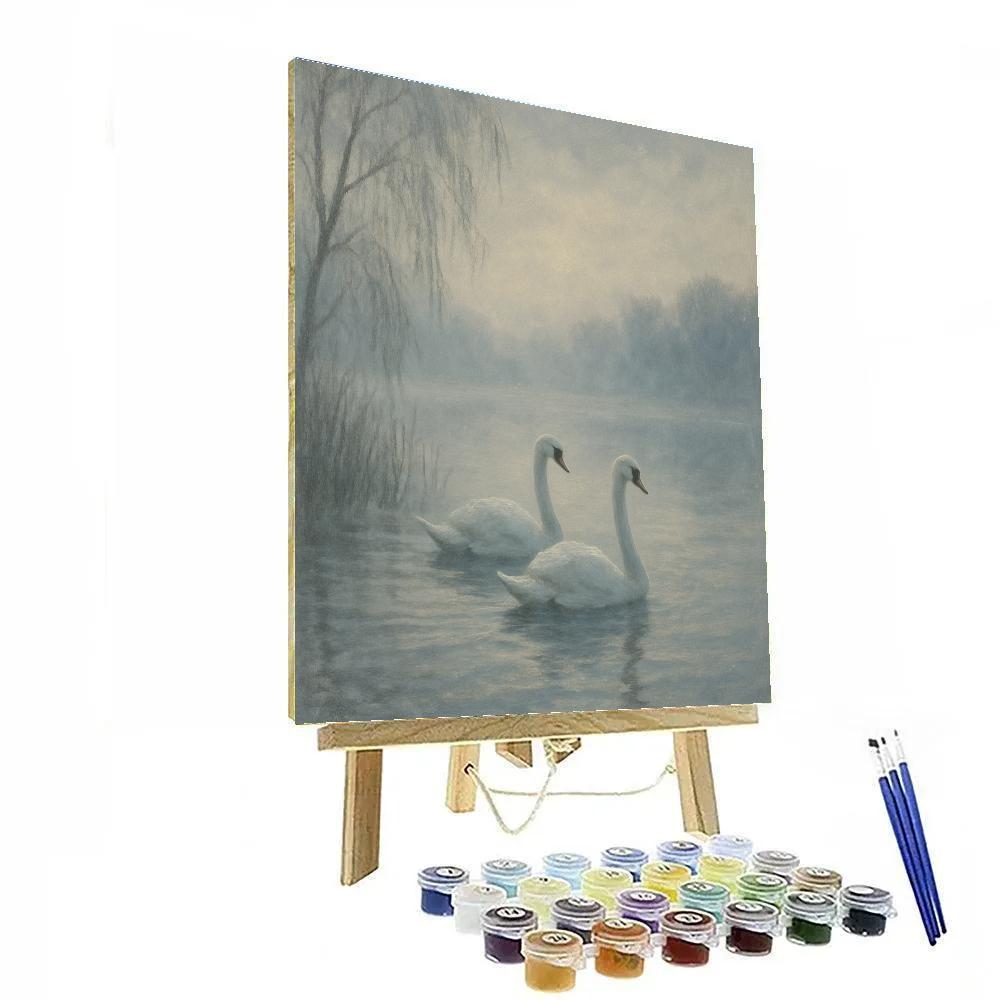 Misty Swan Lullaby Painting by numbers kit