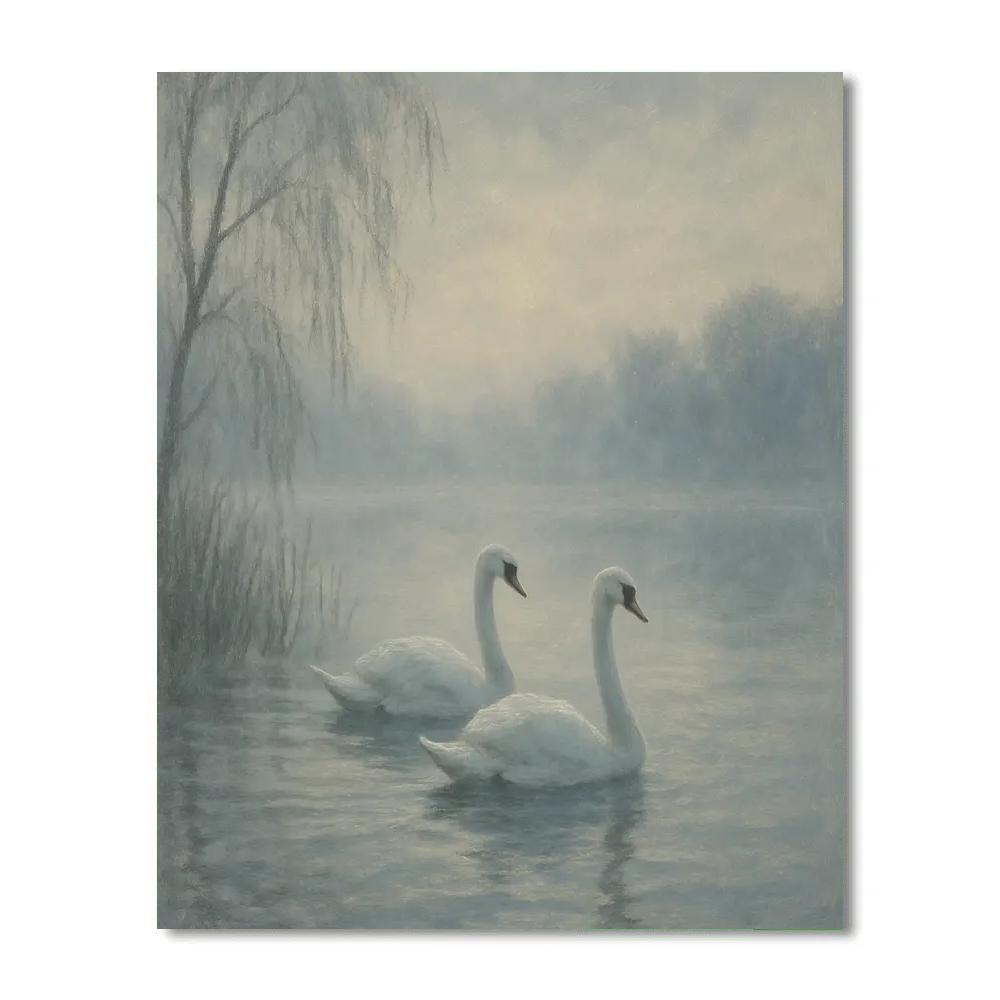 Misty Swan Lullaby Painting by numbers kit