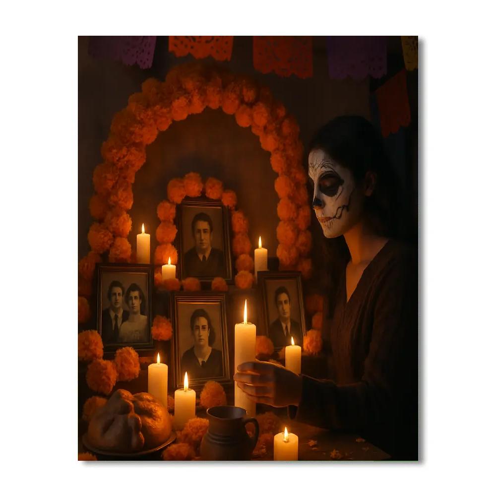 Dia De Muertos Family Ofrenda Table Paint by numbers kits