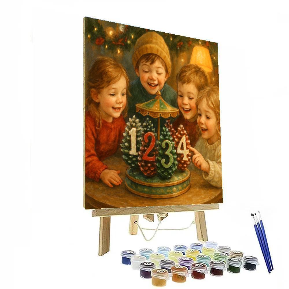 Pinecone Carousel Paint by numbers art
