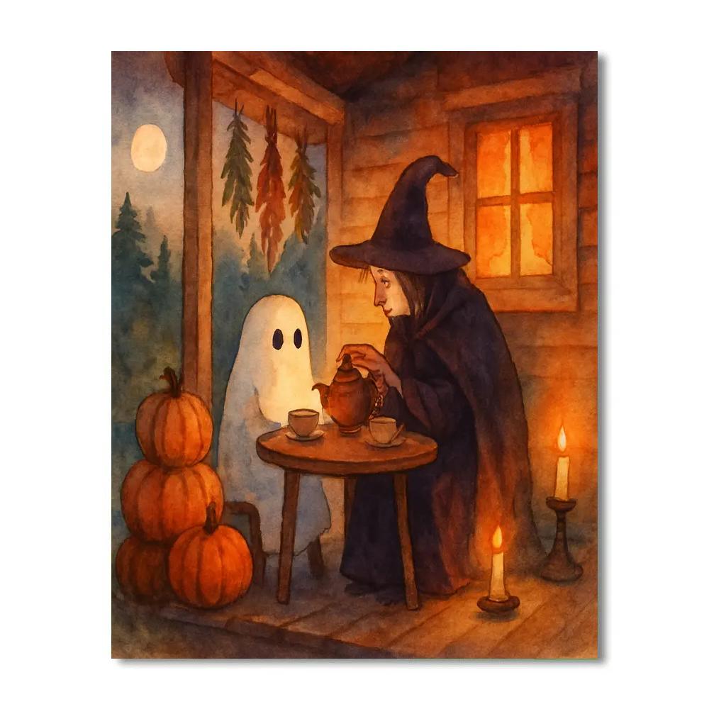 Witchs Porch Tea At Dusk paint by numbers