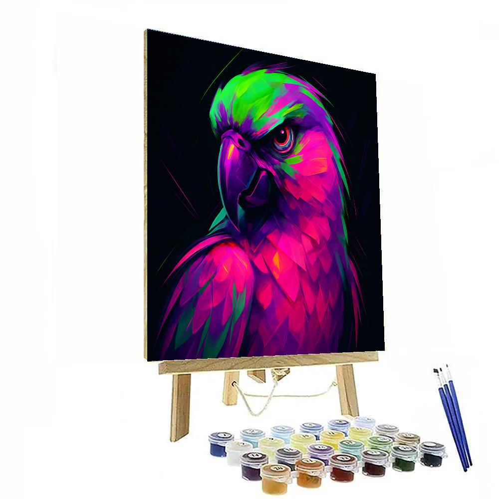 Electric Parrot Crest Painting by numbers kit