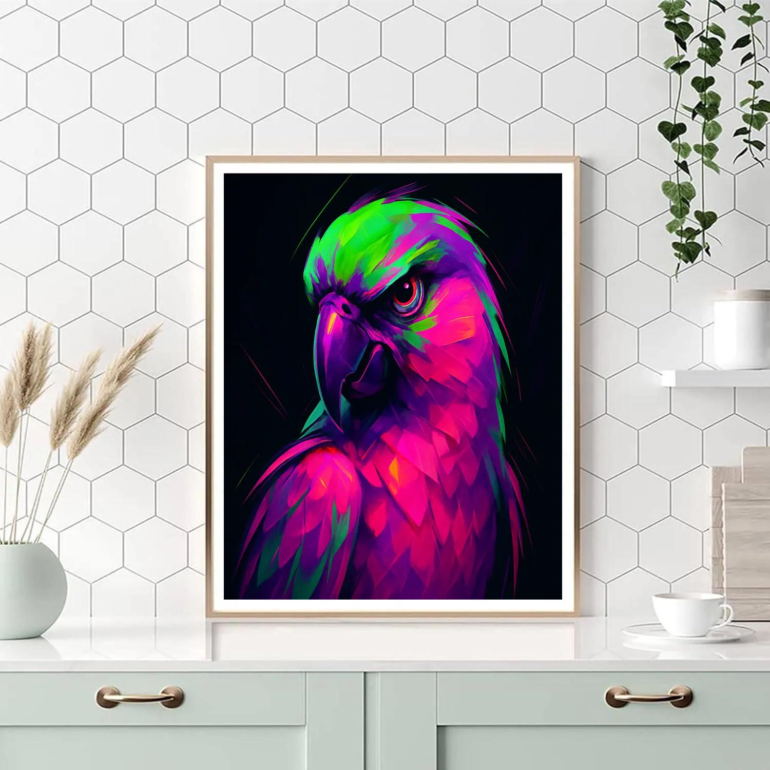 Electric Parrot Crest Painting by numbers kit