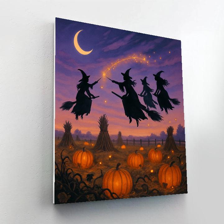 Witches Over The Harvest paint by numbers