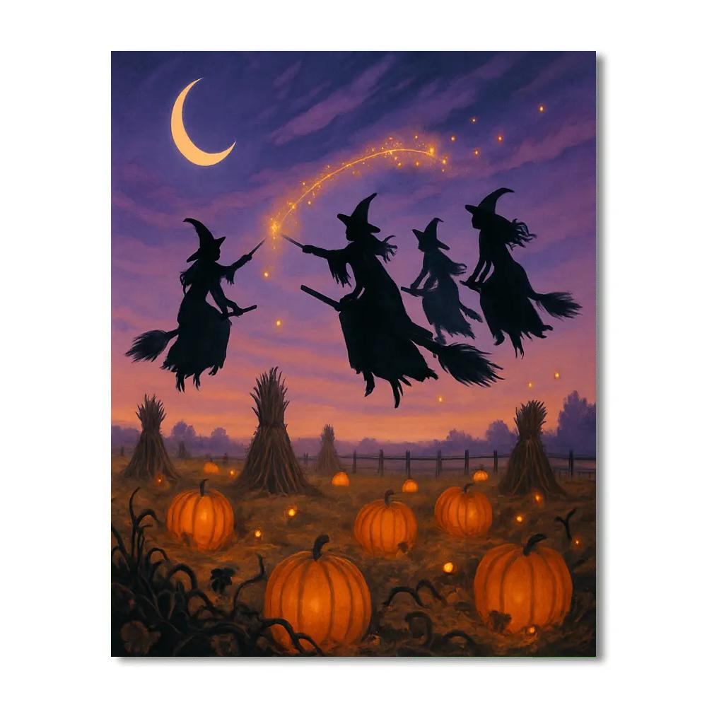 Witches Over The Harvest paint by numbers
