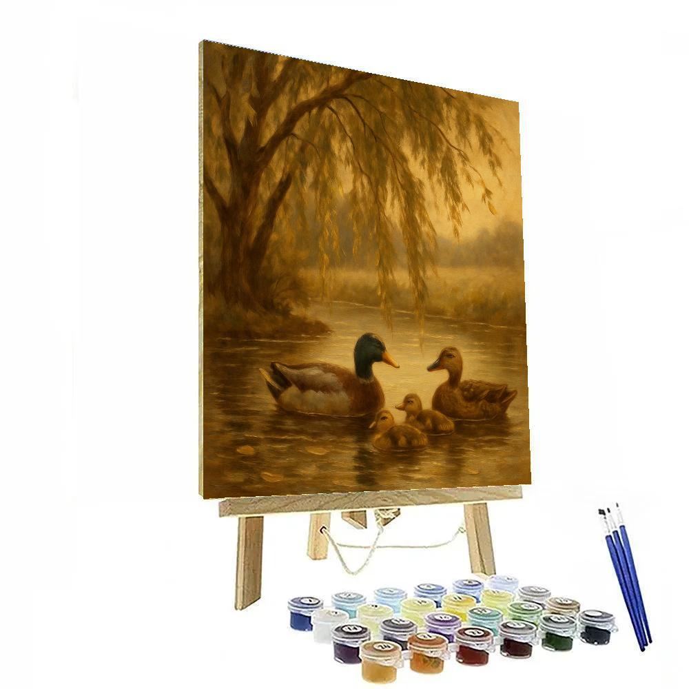 Ducks Over The Willow Pond Numbered painting kits