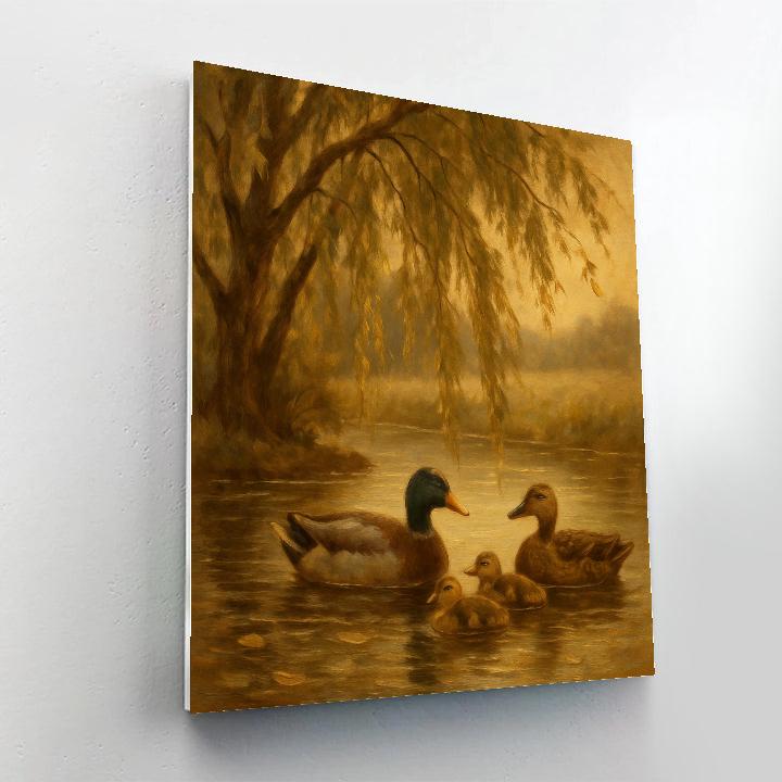 Ducks Over The Willow Pond Numbered painting kits