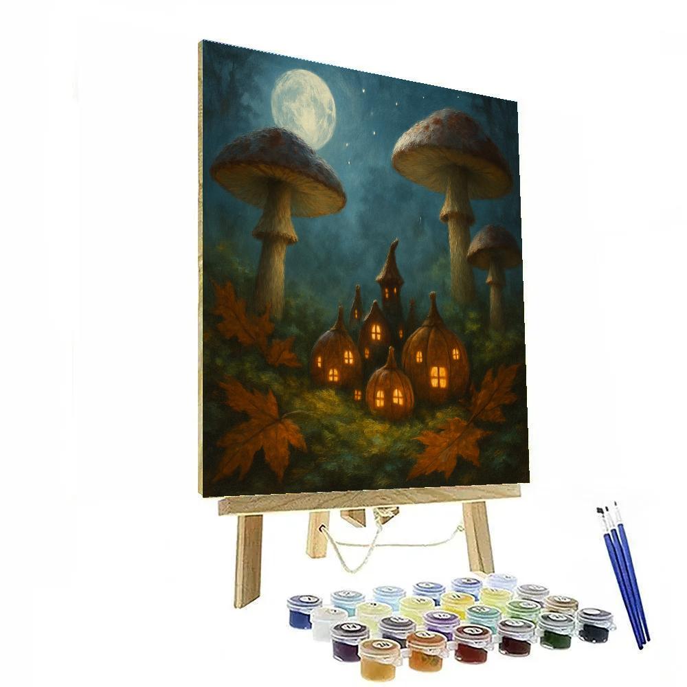 Garden Of Moonlit Mushrooms Painting by numbers kit