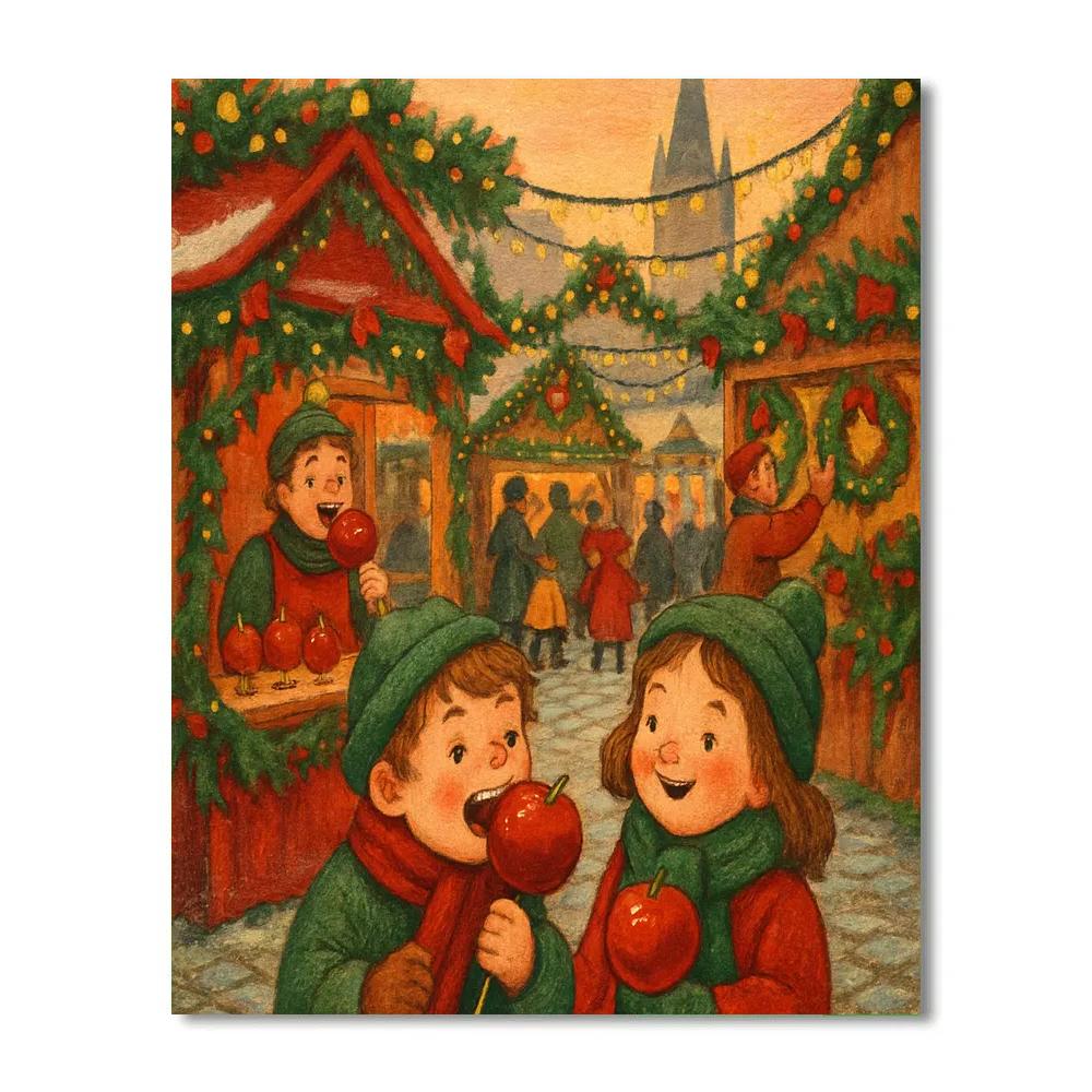 Frosted Market Morn DIY paint by numbers