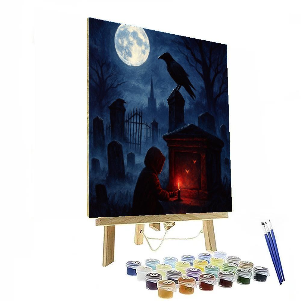 Raven Cemetery Twilight Paint by numbers art