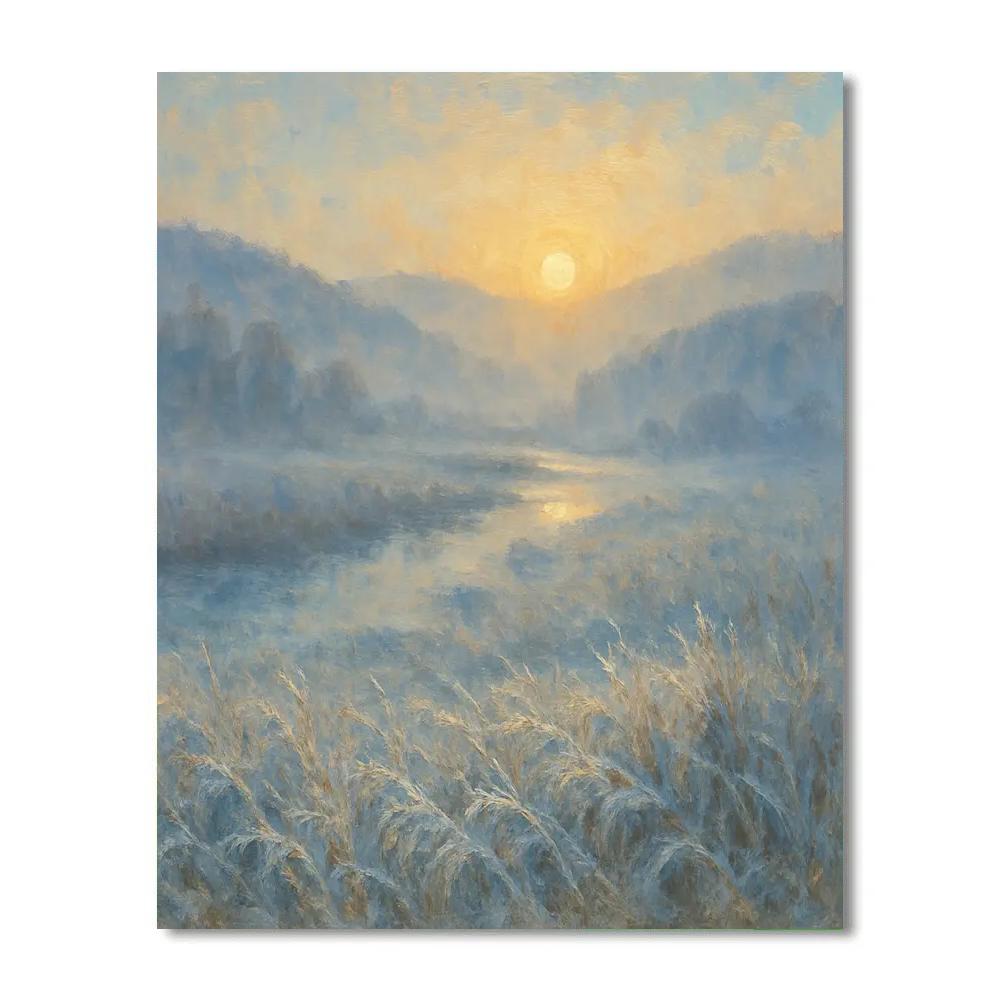 Sunrise Over Frosted Valley DIY paint by numbers