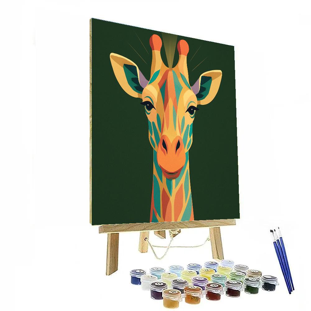 Giraffe Sunset Mosaic Paint by numbers art