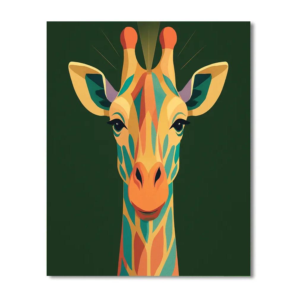 Giraffe Sunset Mosaic Paint by numbers art