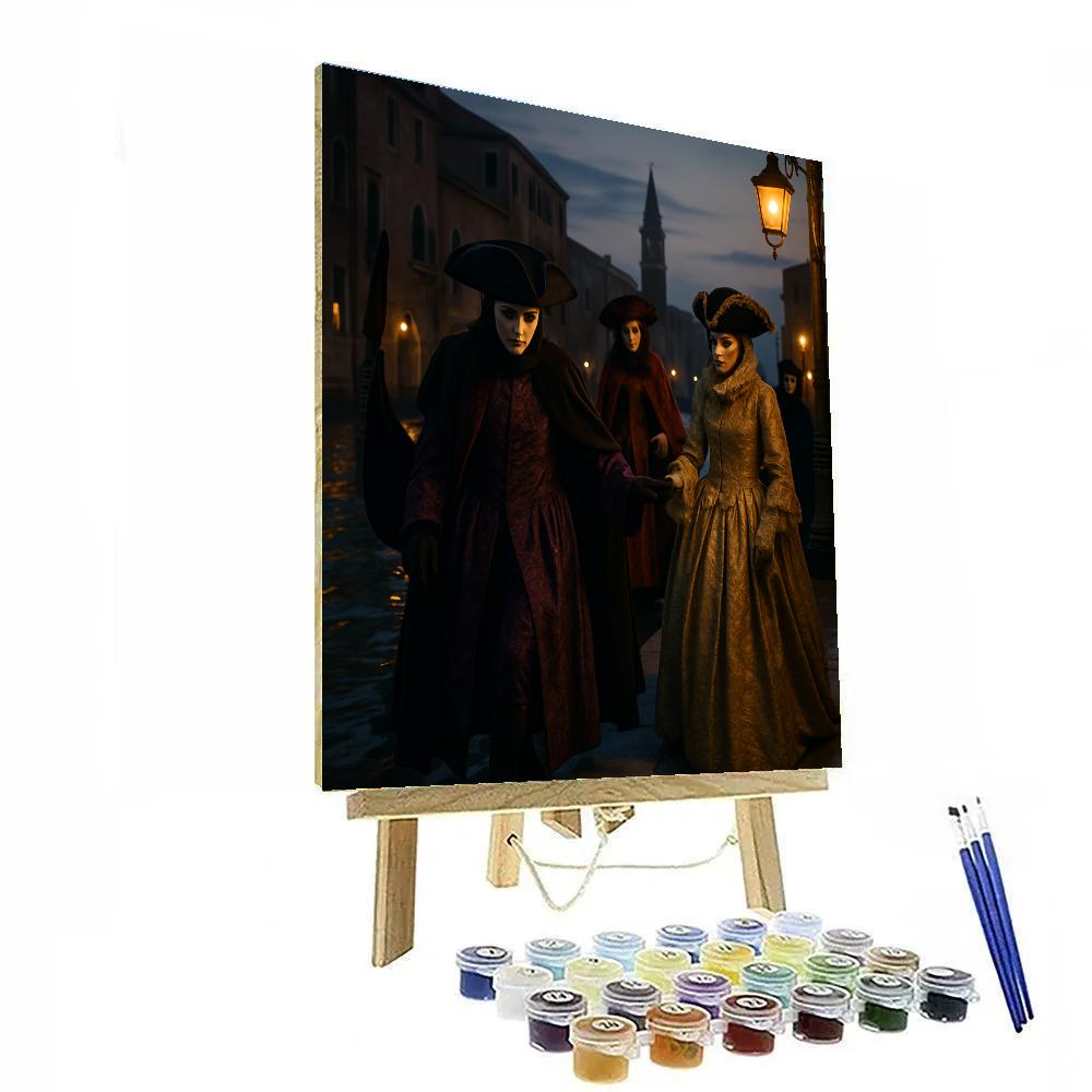 Venice Carnevale Masked Ball Arrival paint by color