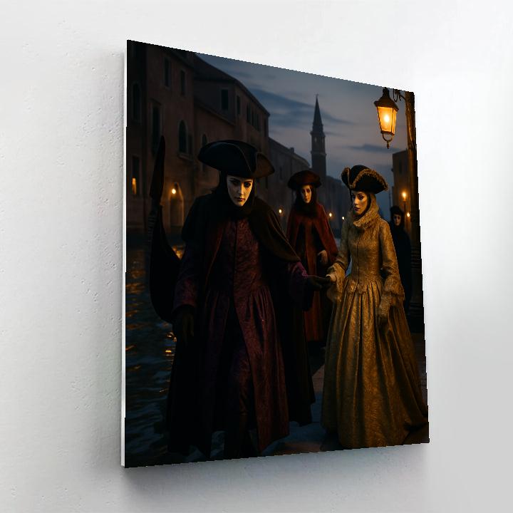 Venice Carnevale Masked Ball Arrival paint by color