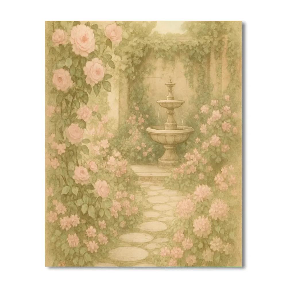Secret Garden Between Stone Walls painting number kit