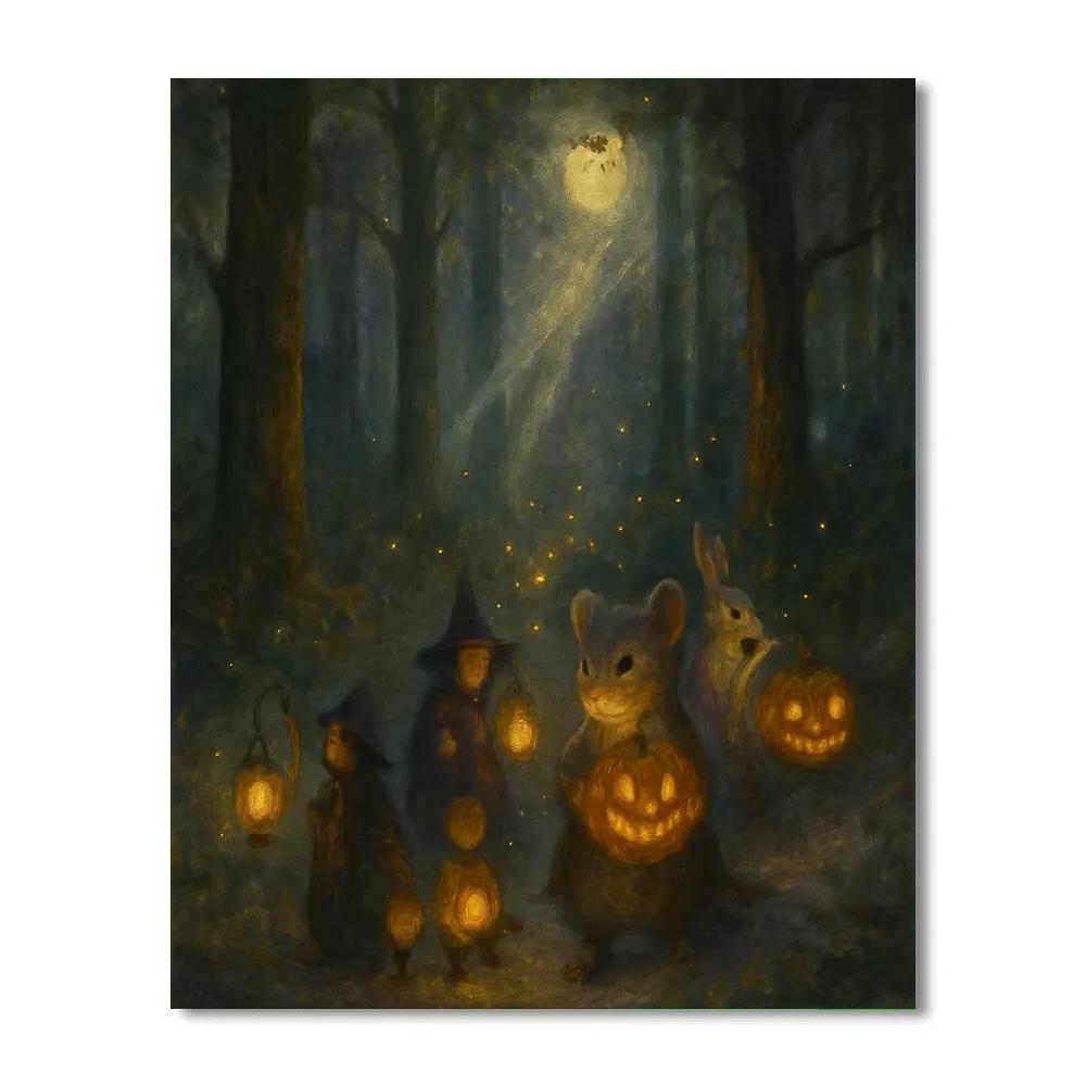 Enchanted Forest Lantern Parade Number painting