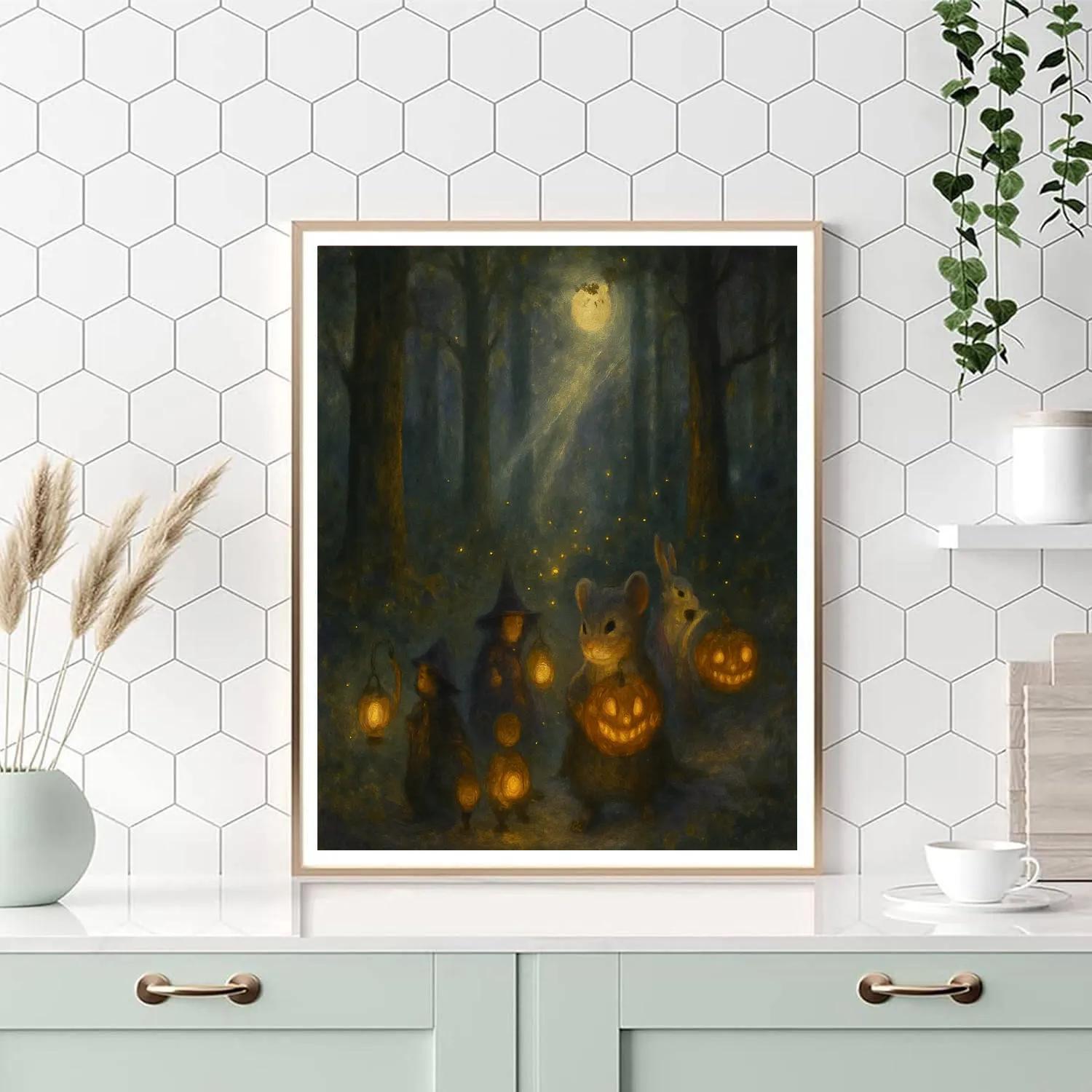 Enchanted Forest Lantern Parade Number painting