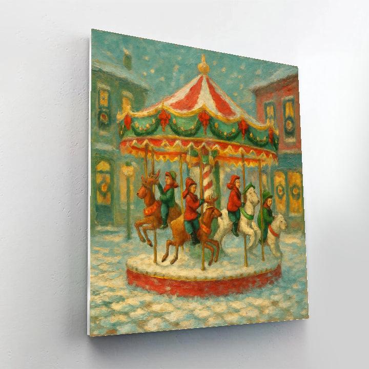 Peppermint Carousel Square Paint by numbers kits