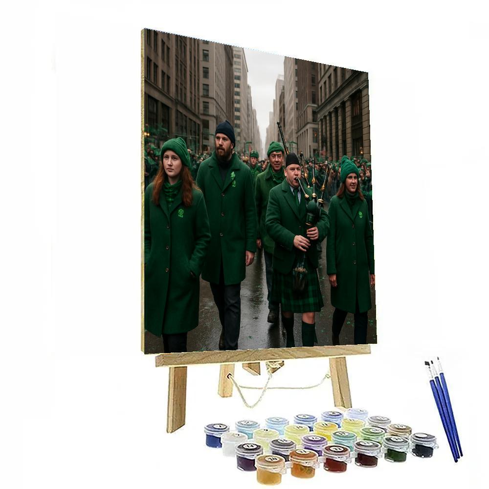 St Patrick Street Parade Green March Painting by numbers kit
