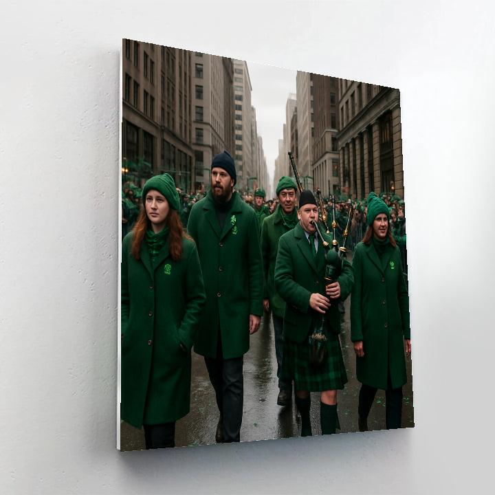 St Patrick Street Parade Green March Painting by numbers kit